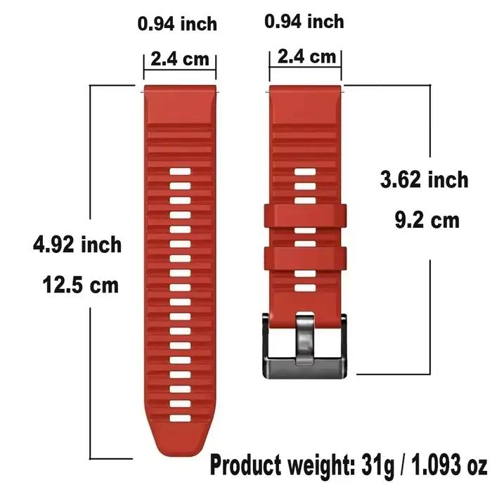 Bracelet de montre en Silicone de 24mm
