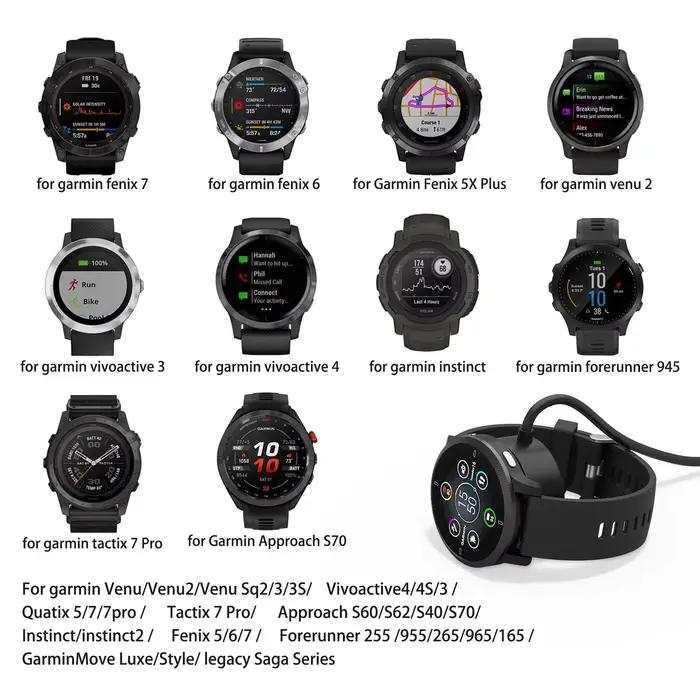 Chargeur compatible avec Garmin Fenix 5/5S/5X/6/6S/6X/7/7S/7X