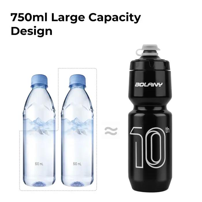 BOLANY bouteille de sport 10ème caoutchouc plastique Transparent avec couvercle