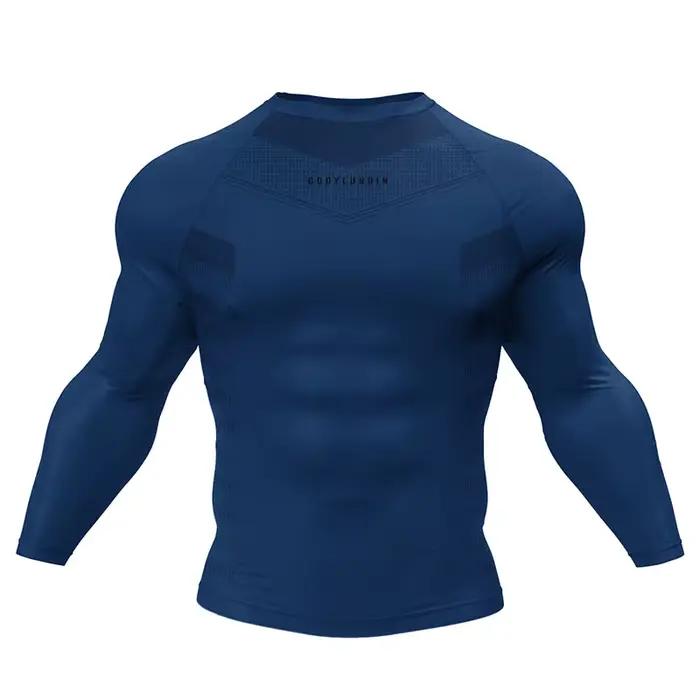 Cody Lundin vêtements de Compression hommes musculation Sport T-shirt chemise à séchage rapide hommes Fitness MMA entraînement à manches longues protection contre les éruptions cutanées