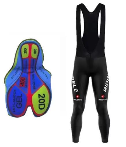 Pantalon de cyclisme long pour homme avec bretelles rembourré en gel 19D pour VTT et vélo collection automne confortable et durable pour les courses de vélo de route et randonnées
