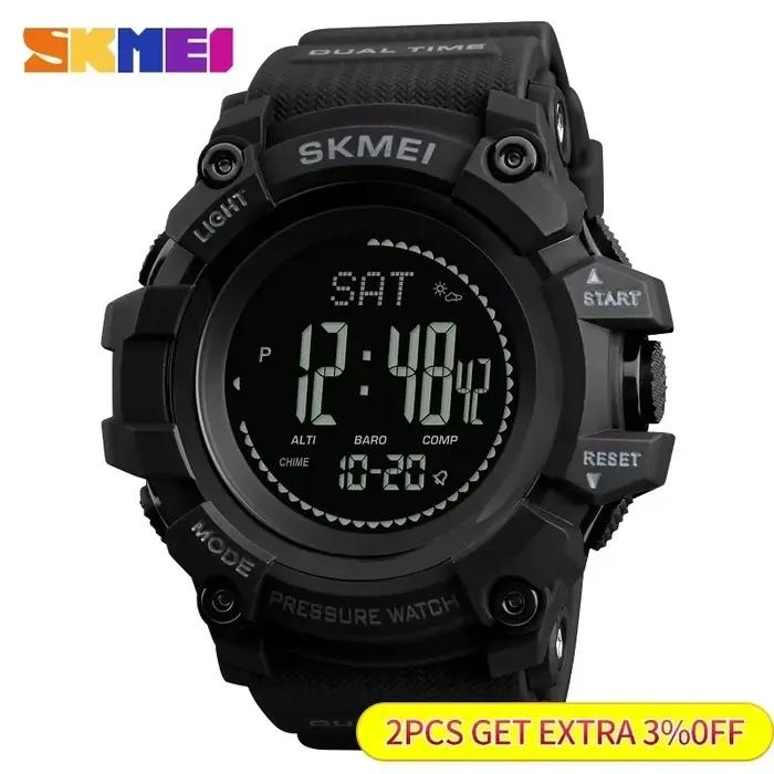 SKMEI 1358 altimètre météo Tracker étanche reloj hombre montres d'extérieur hommes pression boussole Sport