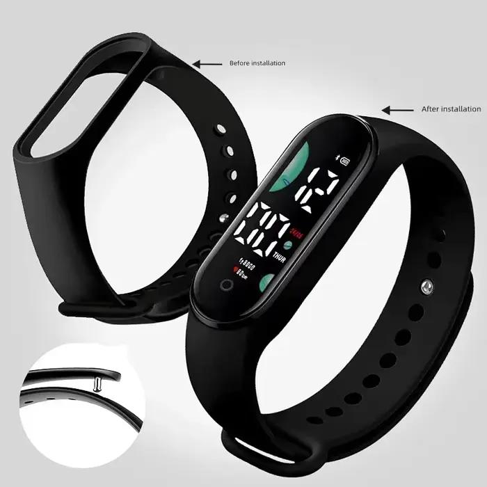 Nouveau mouvement montre de sport pour femmes électronique LED montre-bracelet numérique mode décontracté Simple Silicone tactile étanche horloge