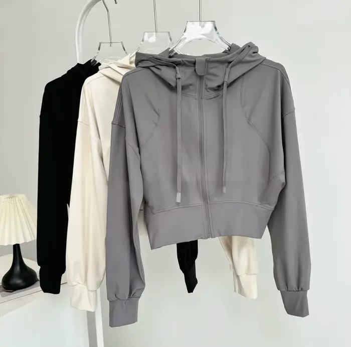 Veste de course pour femmes tricotée en nylon, respirante et polyvalente pour course, yoga, sports de plein air et occasions spéciales