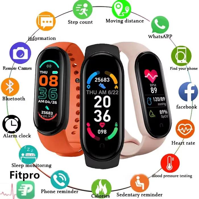 M6 montre intelligente hommes femmes moniteur Fitness sport bande