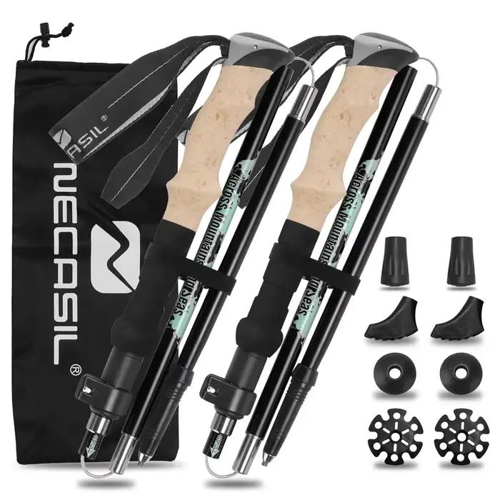 Lot de 2 bâtons de trail running pliables en aluminium légers et réglables