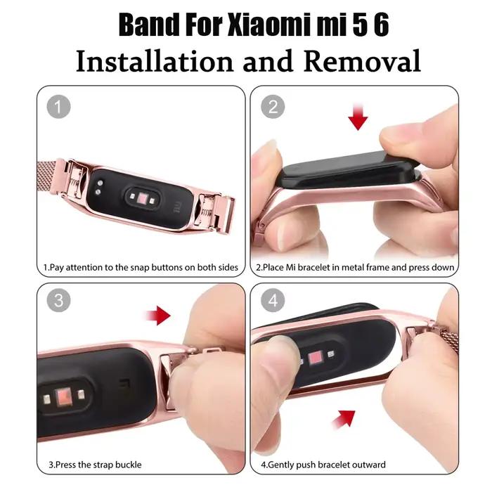 Bracelet de montre en métal pour Xiaomi Band 6 5 3 4