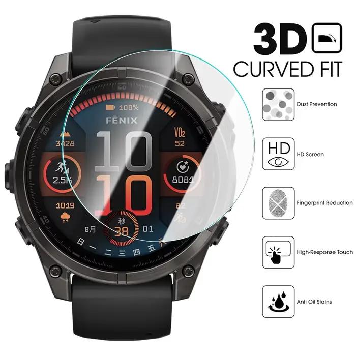 Pour Garmin Fenix 8 7 6 5 X S Pro saphir protecteur d'écran Film de protection en verre trempé