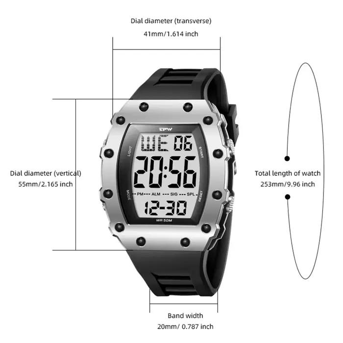 Montre numérique TPW avec gros chiffres