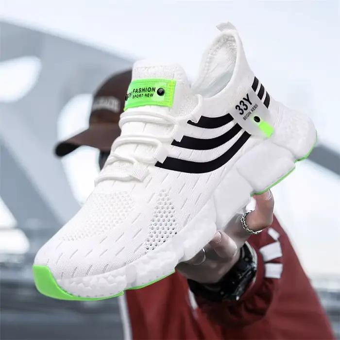 Hommes Chaussures Respirant Classique Course Sneakers Pour Homme En Plein Air Lumière Confortable Maille