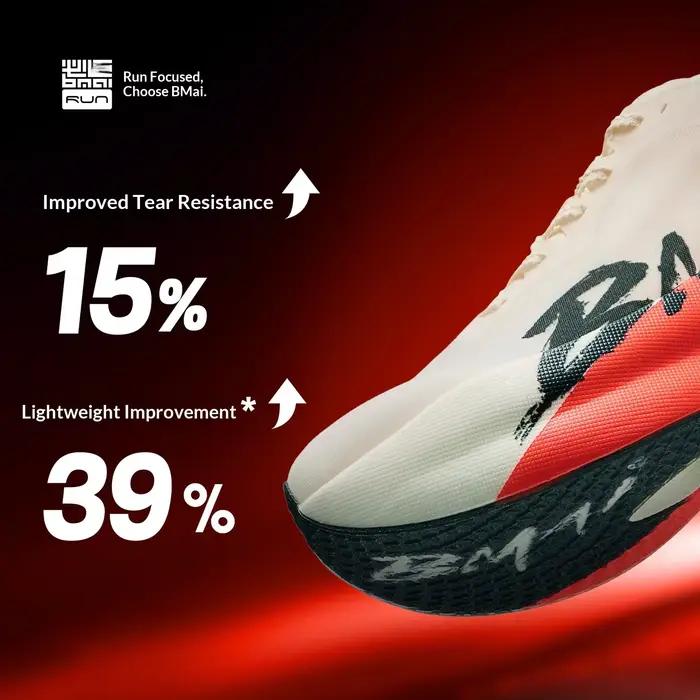 Chaussures de course BMAI 40 km respirantes pour marathon, chaussures de sport de luxe pour hommes et femmes avec plaque en carbone baskets amortissantes pour course légère et entraînement professionnel toutes saisons