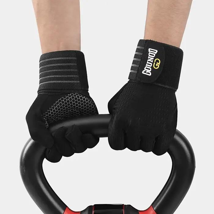 Gants de fitness demi-doigt en polyester tricoté pour hommes et femmes, respirants, universels, idéals pour running, vélo et musculation