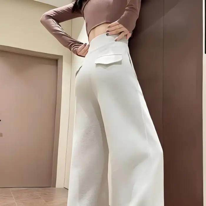 Pantalon de sport gris taille haute pour femmes ample amincissant jambes droites jambes larges pantalon de survêtement américain occassions festival musique