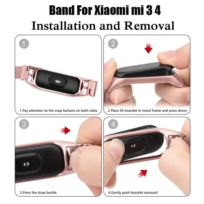 Bracelet de montre en métal pour Xiaomi Band 6 5 3 4