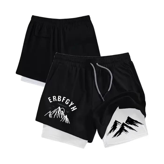 Short de sport respirant 2-en-1 à séchage rapide pour homme