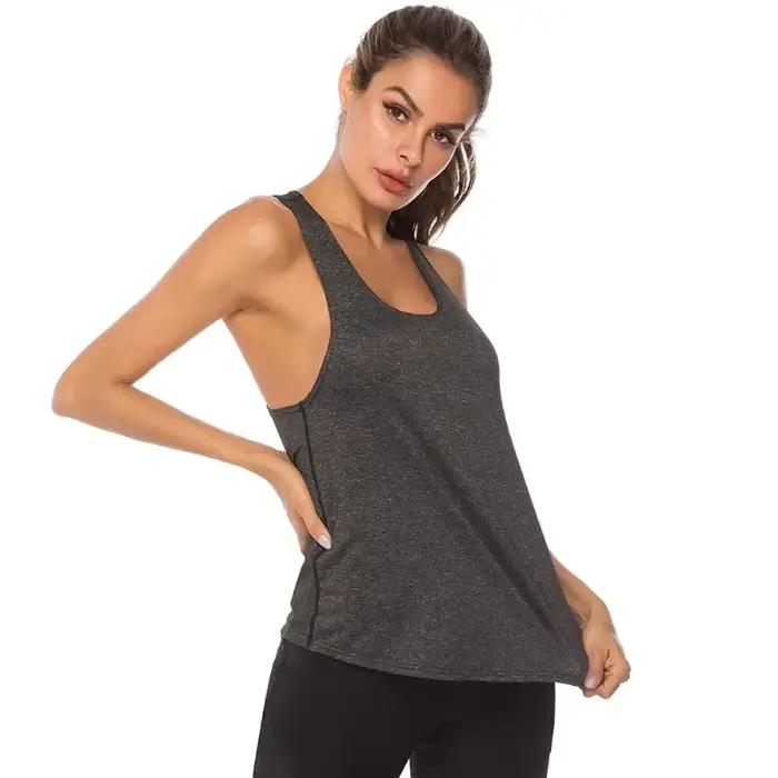 Débardeur en polyester sportif sans manches de MODX pour femmes, entraînement, course à pied, fitness, séchage rapide et respirant pour l'été