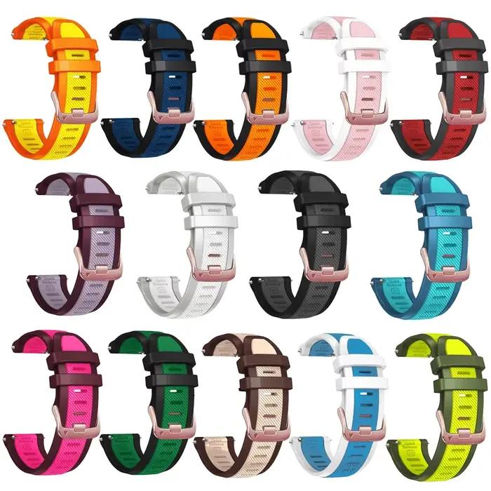Bracelet de Montre en Silicone de 20mm pour Garmin Forerunner 165 245 645 TING IC