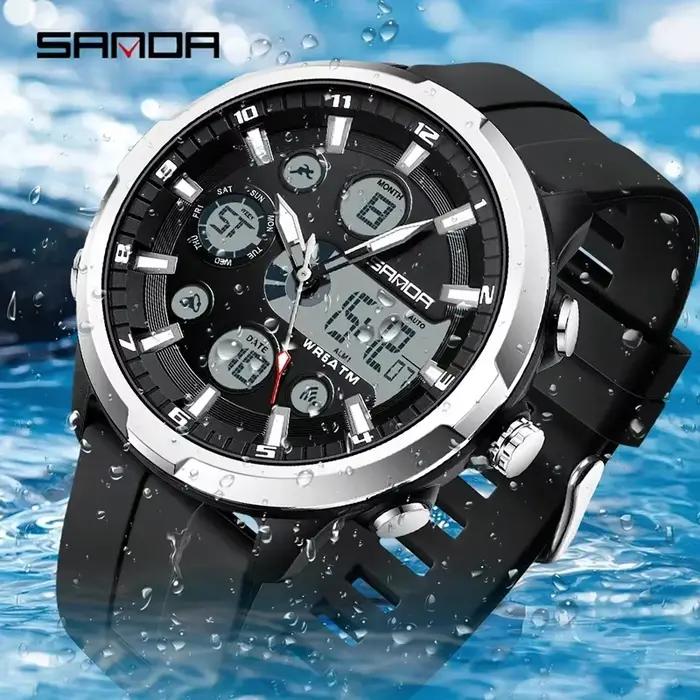 SANDA 9053 50M montre-bracelet à Quartz étanche pour homme Relogios Masculino G sport militaire montres pour hommes montre numérique de luxe