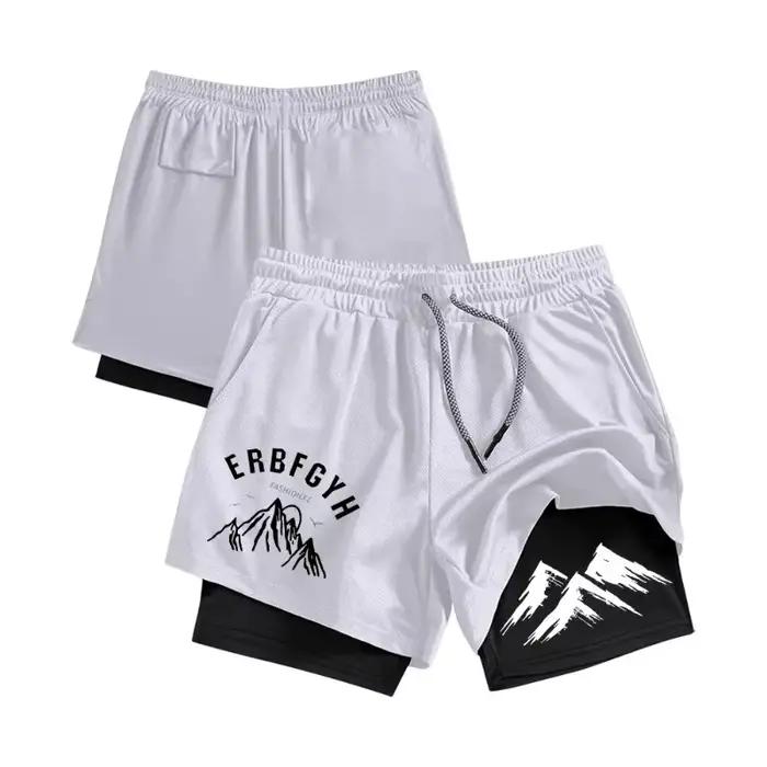 Short de sport respirant 2-en-1 à séchage rapide pour homme