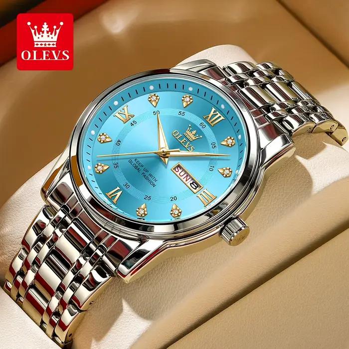 OELVS montres pour hommes Top marque décontracté Original montre-bracelet étanche en acier inoxydable résistant aux rayures montre miroir pour homme