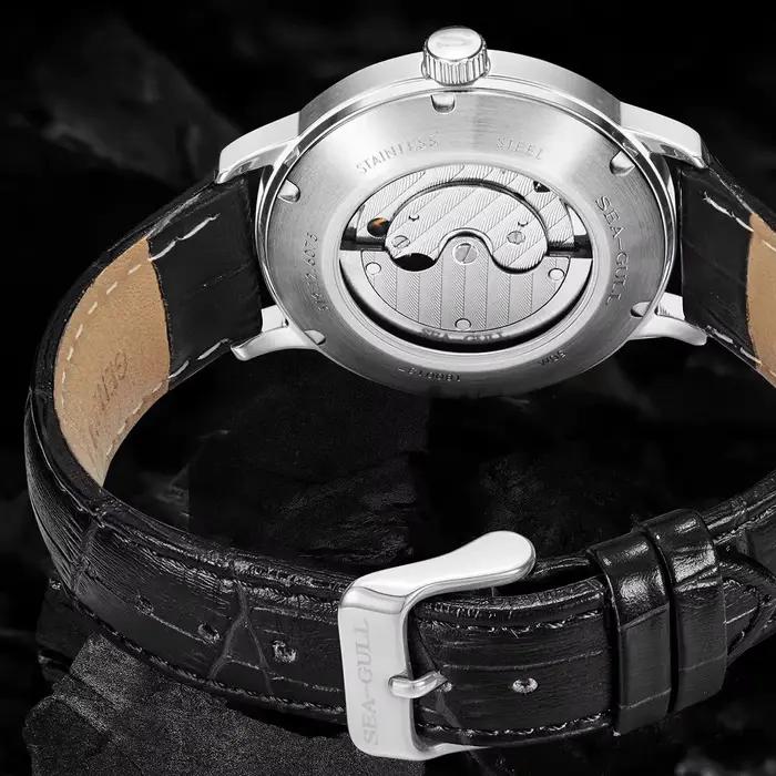 Seagull nouvelle montre d'affaires montres mécaniques pour hommes 50 m étanche en cuir Valentine