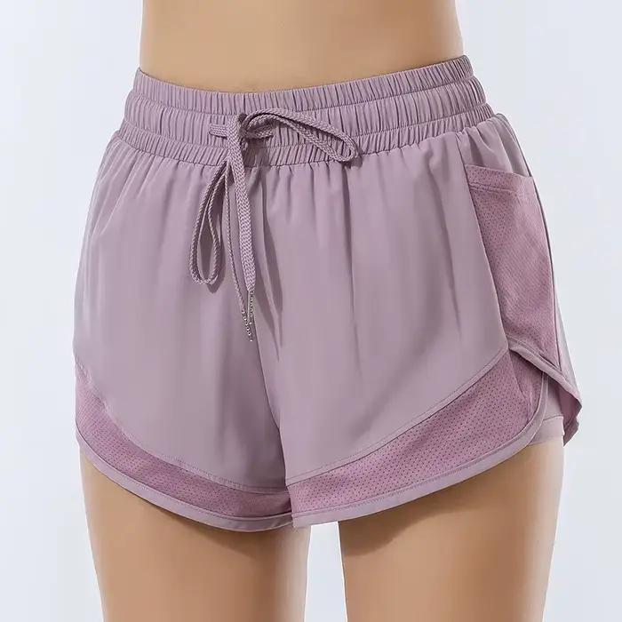 Short de sport ample taille haute pour femmes