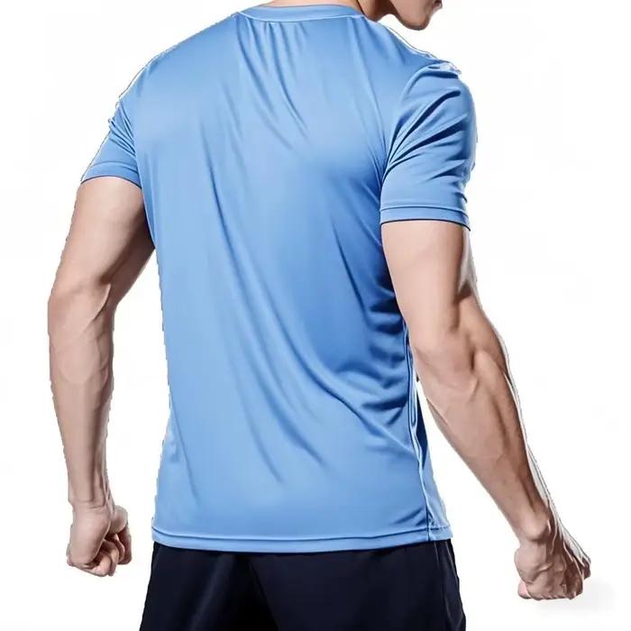 T-shirt de course homme polyester haute performance pour running, football, natation, yoga et musculation