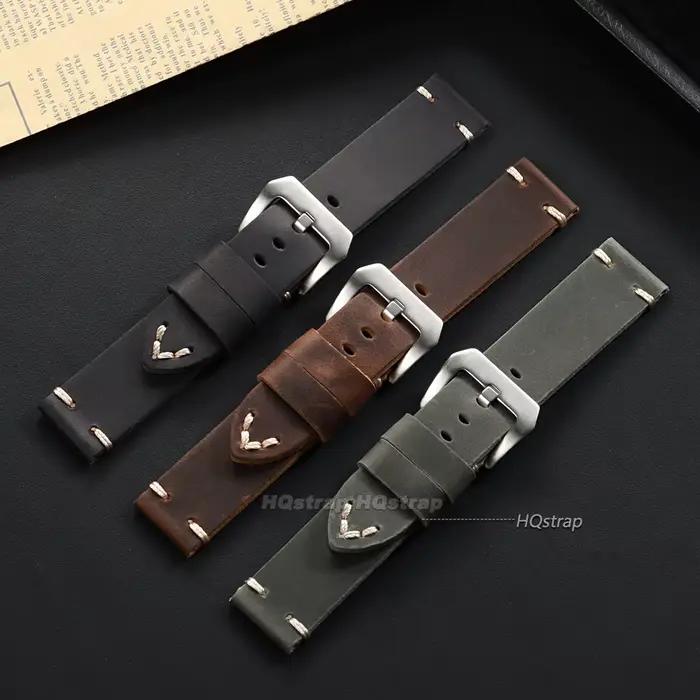 Bracelet de montre Vintage en cuir Crazy Horse