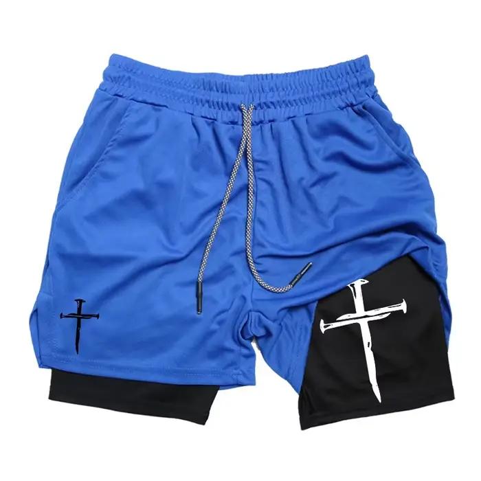Shorts de sport 2-en-1 Cross Graphic pour hommes – Performance en salle