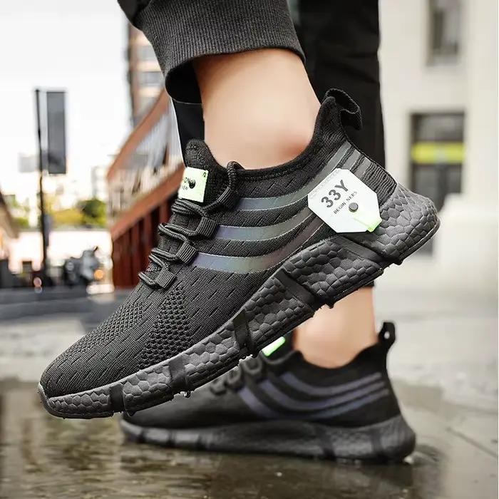 Hommes Chaussures Respirant Classique Course Sneakers Pour Homme En Plein Air Lumière Confortable Maille