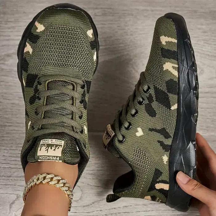 Baskets légères camouflage pour femmes