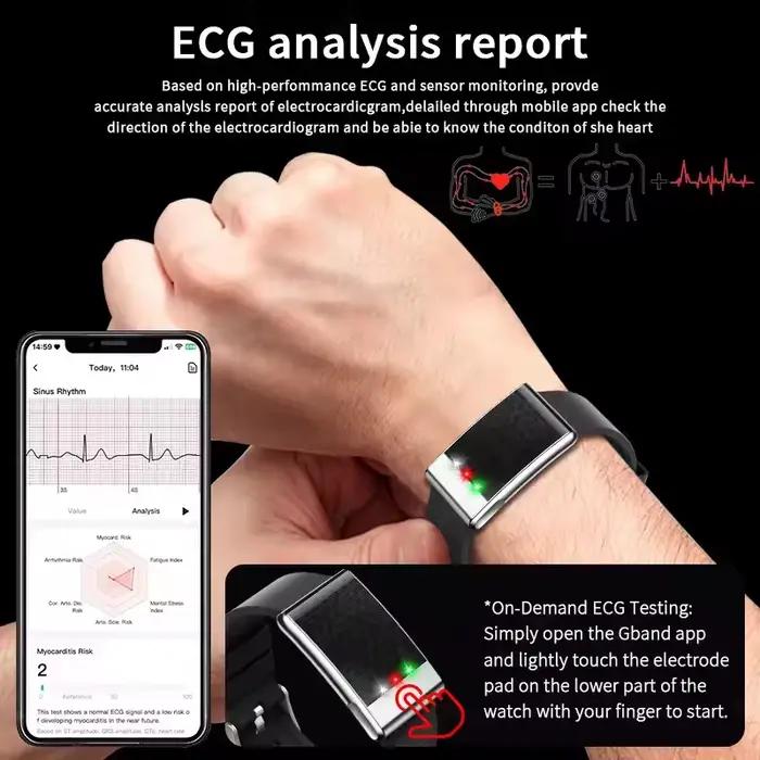 2026 nouveau ECG santé Bracelet intelligent hommes femmes fréquence cardiaque pression artérielle lipides sanguins acide uriculaire IP68 étanche Sport montres intelligentes