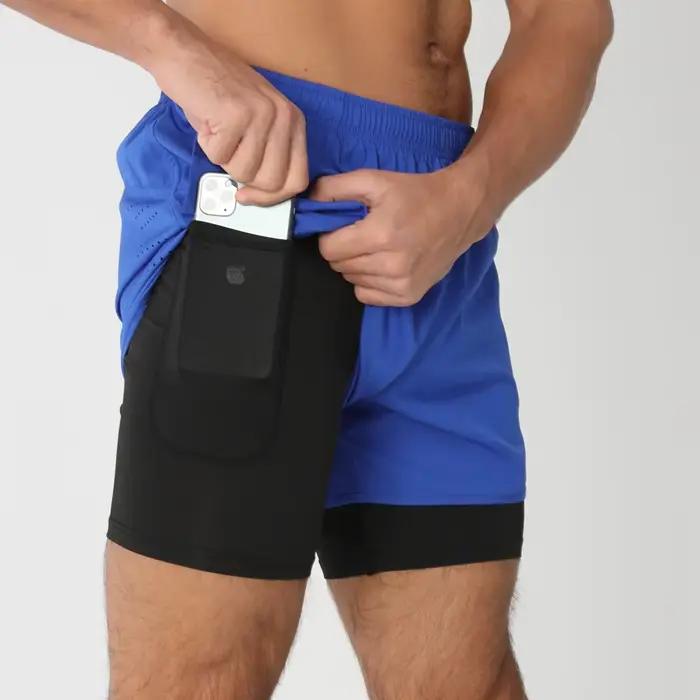 Nouveaux shorts de course double couche pour hommes