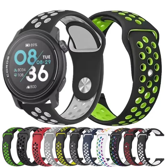 Bracelet de montre intelligent en silicone pour COROS Apex 42mm 46mm Apex 2 Pro et COROS Pace 3, 20/22mm, largeur de bande 12 14 16 mm, 13 couleurs disponibles, pour hommes et femmes, occasions spéciales et quotidiennes