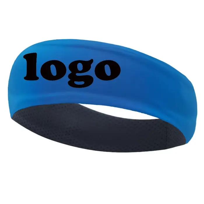 Bandeau de sport avec Logo personnalisé, Double bandeau Anti-transpirant respirant, Yoga, course à pied, Fitness, foulard à capuche élastique en perspirant