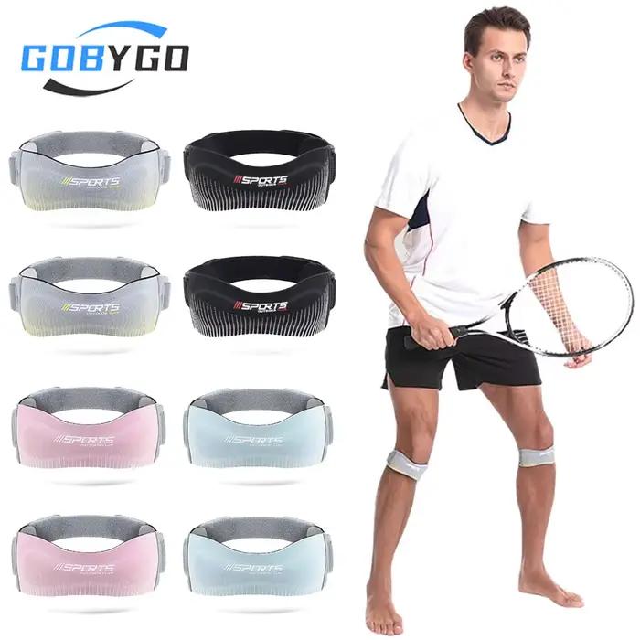 GOBYGO 2 pièces sangle rotule Sports de plein air course Absorption des chocs corde à sauter Compression genouillères réglable genouillère unisexe