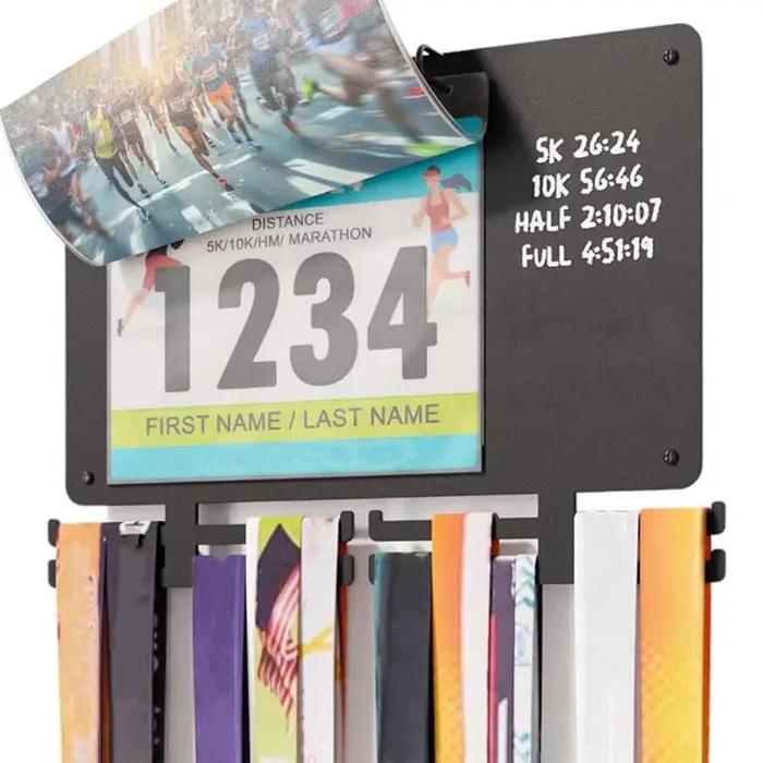 Présentoir de Médailles de Marathon Robuste et Élégant Style Américain Multifonctionnel pour Accrocher Médailles et Badges Course Occasions Spéciales Coureur Débutant Expérimenté