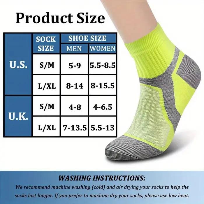 Chaussettes de compression en nylon pour hommes et femmes, pour course, randonnée et voyage, améliorant la circulation et réduisant les courbatures, disponibles en blanc, bleu, jaune, orange, noir et vert, taille S/M et L/XL