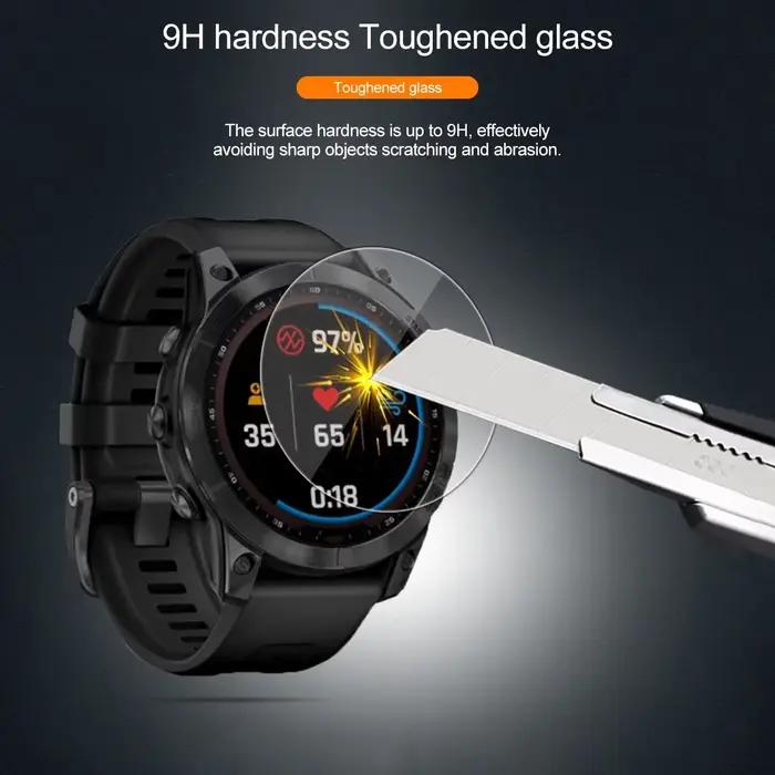 Verre trempé pour Garmin Fenix 7 7S 7X 6 6S 6X Pro saphir HD Film de protection d'écran