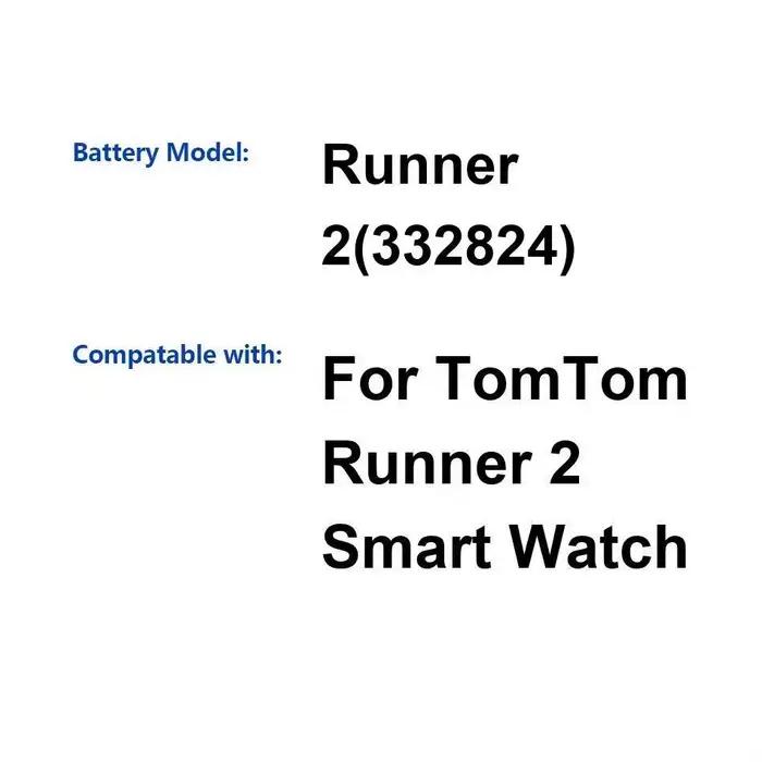Batterie de montre intelligente pour Tomtom Runner 2 332824