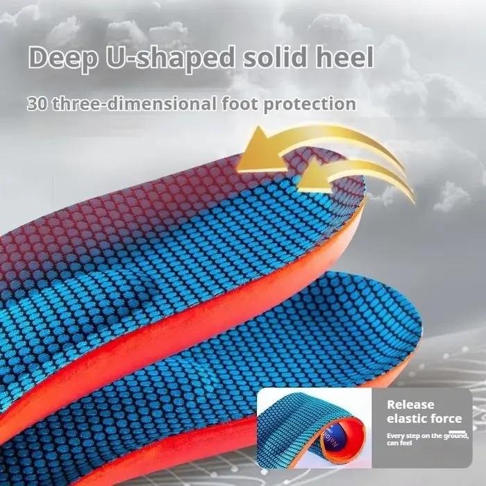 1pair Elasticity Shock Absorption Breathable Running Orthopedic Insoles