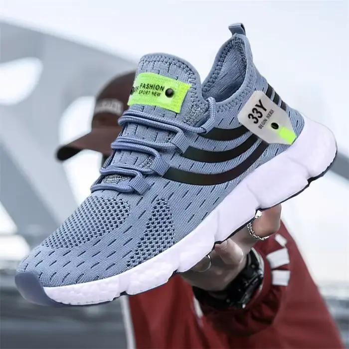 Hommes Chaussures Respirant Classique Course Sneakers Pour Homme En Plein Air Lumière Confortable Maille