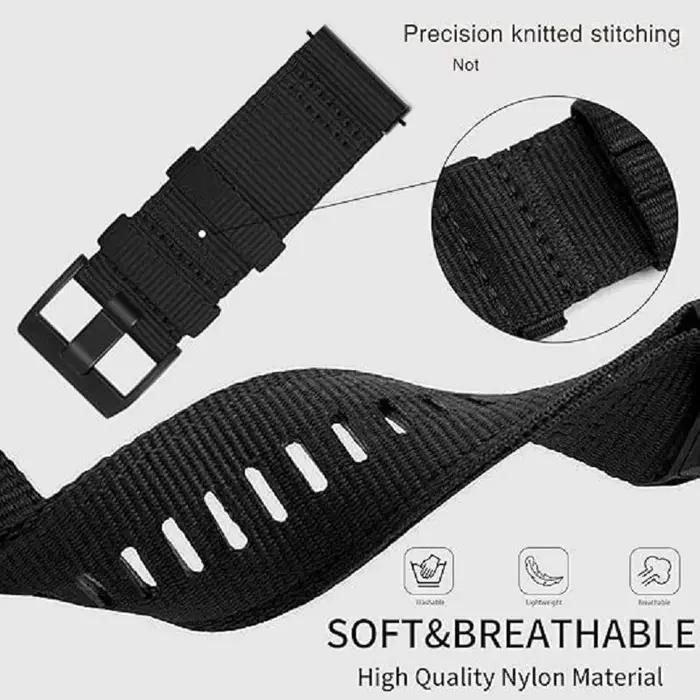 Bracelet de montre tactique en nylon de 24 mm pour Garmin Venu X1