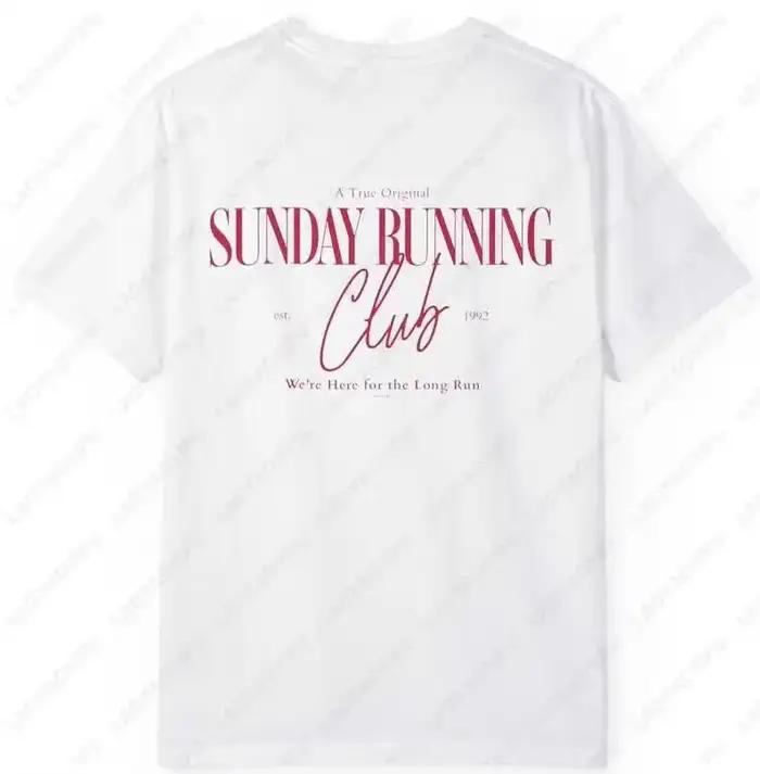 Sunday Running Club chemise motivation mignon esthétique entraînement T-Shirt pour les femmes à la mode meilleur ami cadeau drôle impression couverture en coton