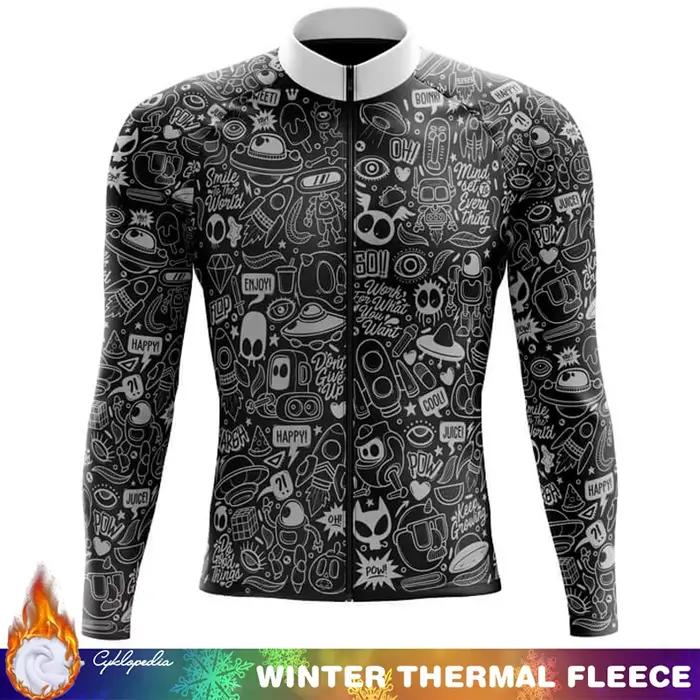 Vêtements de cyclisme homme maillot polaire thermique hiver à manches longues hommes