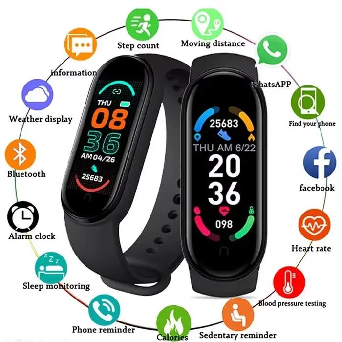 M6 montre intelligente hommes femmes moniteur Fitness sport bande