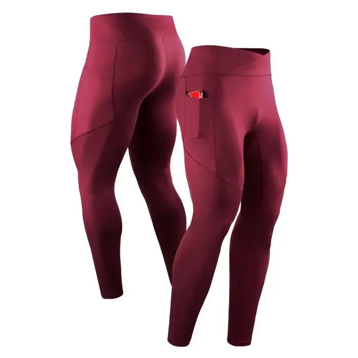 Été printemps automne hommes collants de course GYM poche pantalon mâle basket-ball Football Fitness exercice Sport longs Leggings 24
