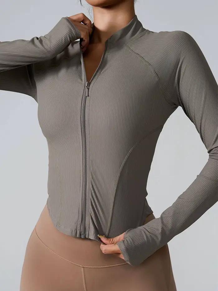 Veste de sport à manches longues zippée pour femme