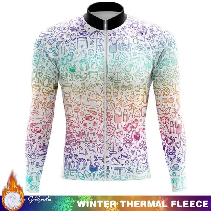 Vêtements de cyclisme homme maillot polaire thermique hiver à manches longues hommes