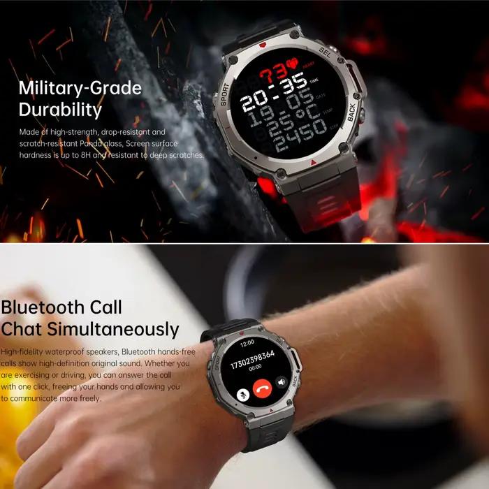 Montre intelligente GPS tactique 2025 VWAR T-Rex3 boussole altimètre